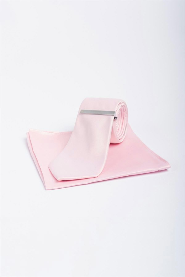 Plain pink tie set