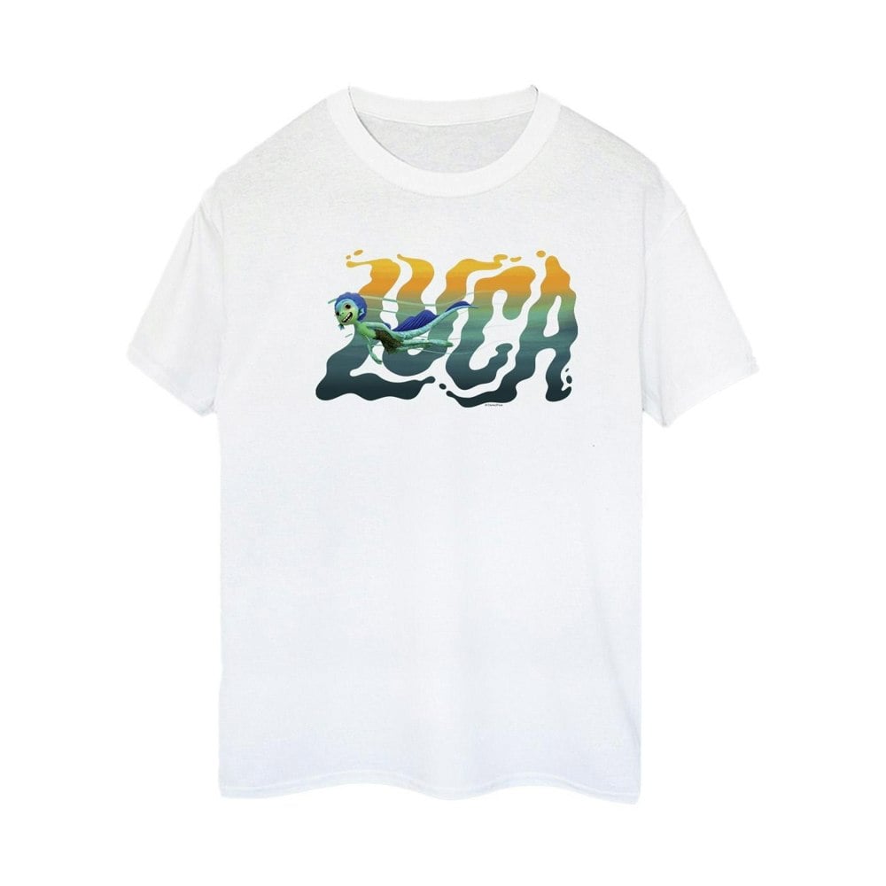 Disney Womens/Ladies Luca Swim Cotton Boyfriend T-Shirt - White