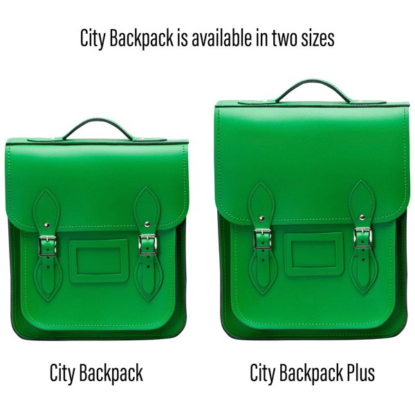 Green Leather City Backpack - Backpack - Zatchels