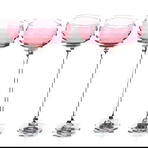 pair of pink crystal saucers