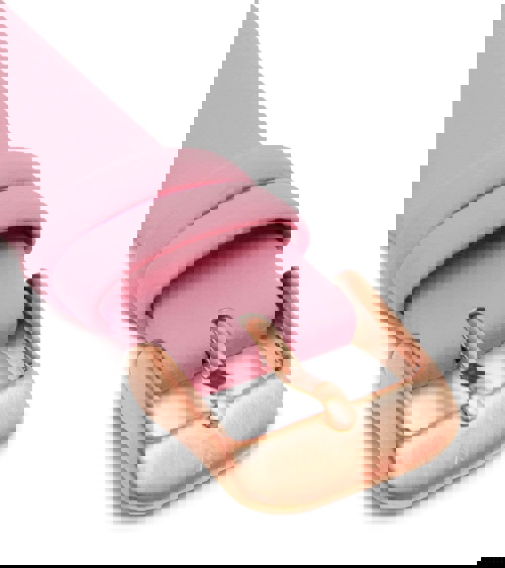 Votch Flamingo pink with brushed rose gold buckle | 16mm