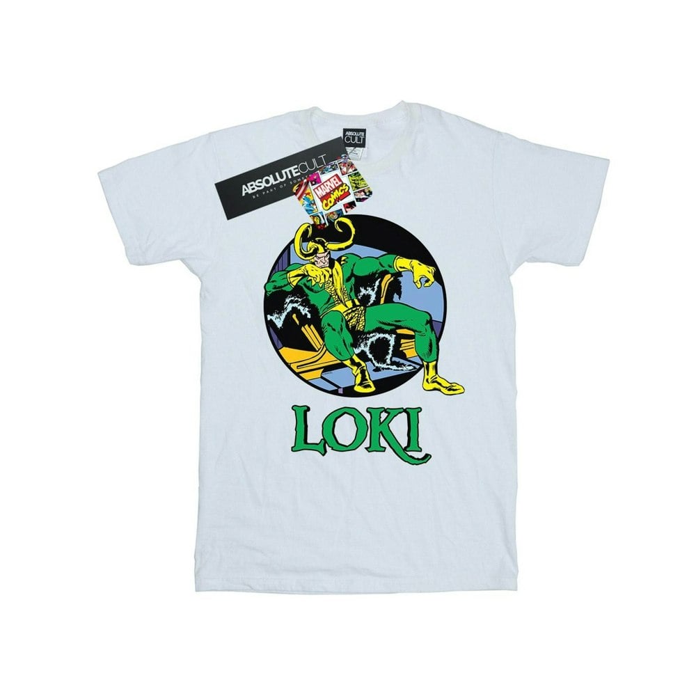 Marvel Mens Loki Throne T-Shirt - White