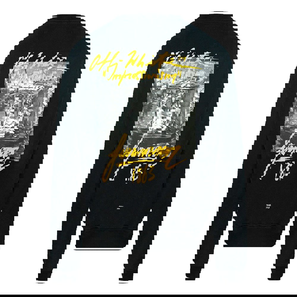 Off-White Off White Impressionism Summer Logo Sweatshirt - Black