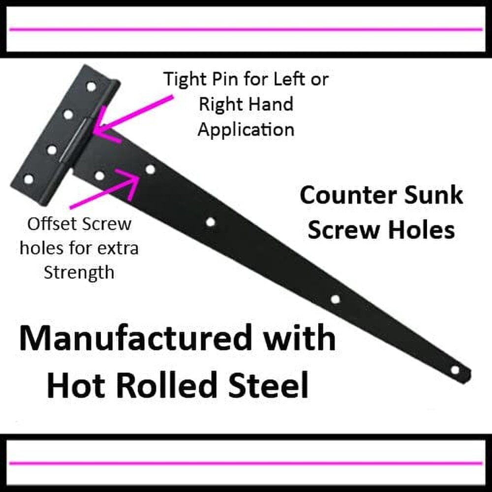 Haven Heritage Gate Hinge Kit Fitting Set 12" Hinges Brenton Bolt Twist Ring Latch Wooden Gate Black