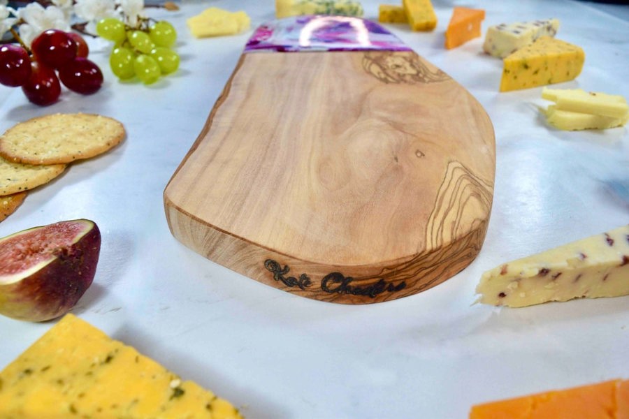 Pink Chopping Board - Olive Wood Cheese Board - Unique Gifts for Girlfriend - Cheese Lover Gifts - Foodie Gifts - Mothers Day Gifts