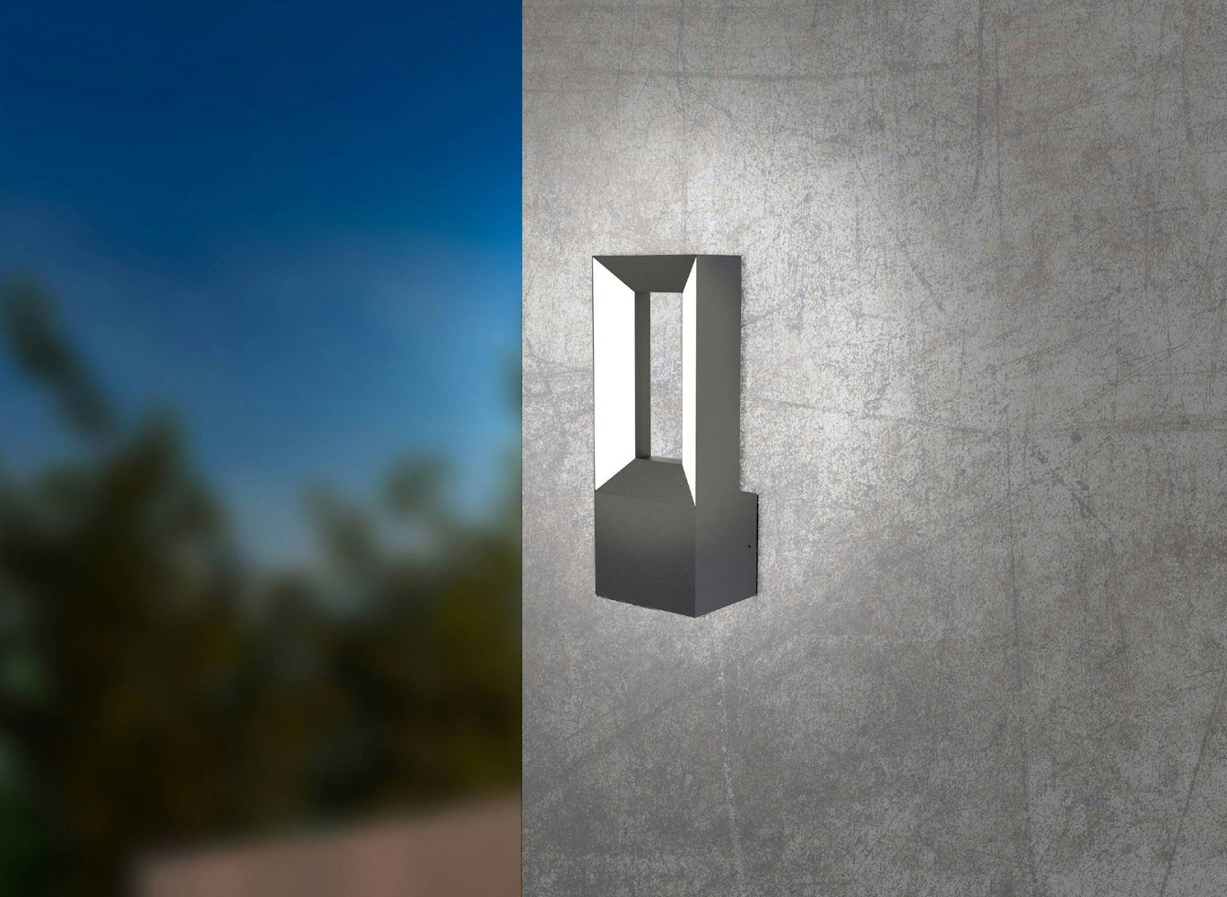 EGLO Riforano LED Black Linear Outdoor Wall Light
