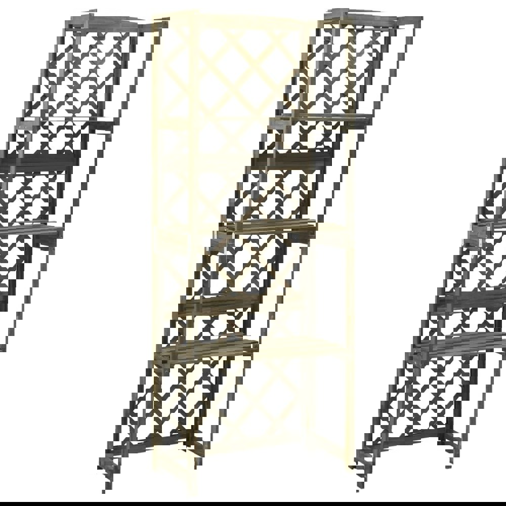 Berkfield Trellis with Shelves Grey 55x30x140 cm Solid Fir Wood