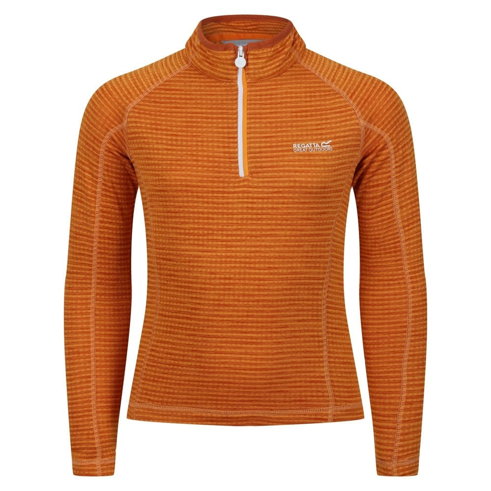Regatta Childrens/Kids Berley Half Zip Long Sleeved Top - Orange Pepper