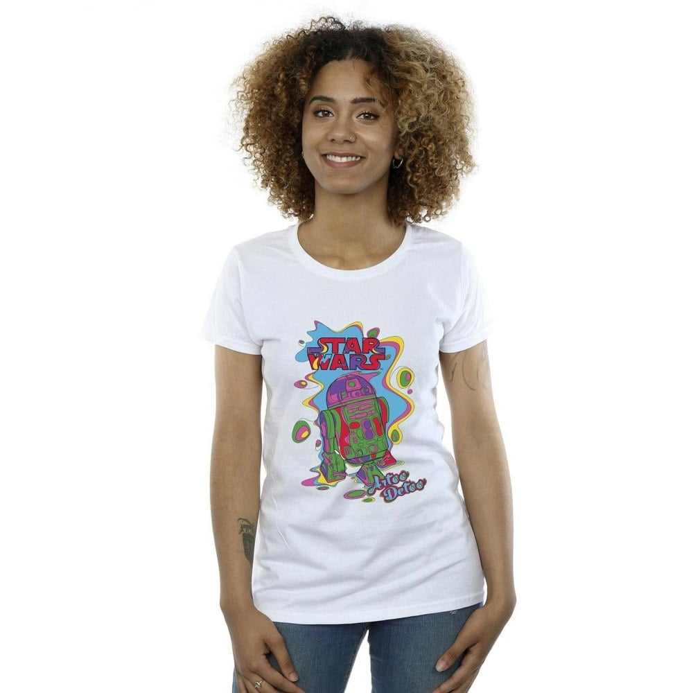 Star Wars Womens/Ladies R2D2 Pop Art Cotton T-Shirt - White