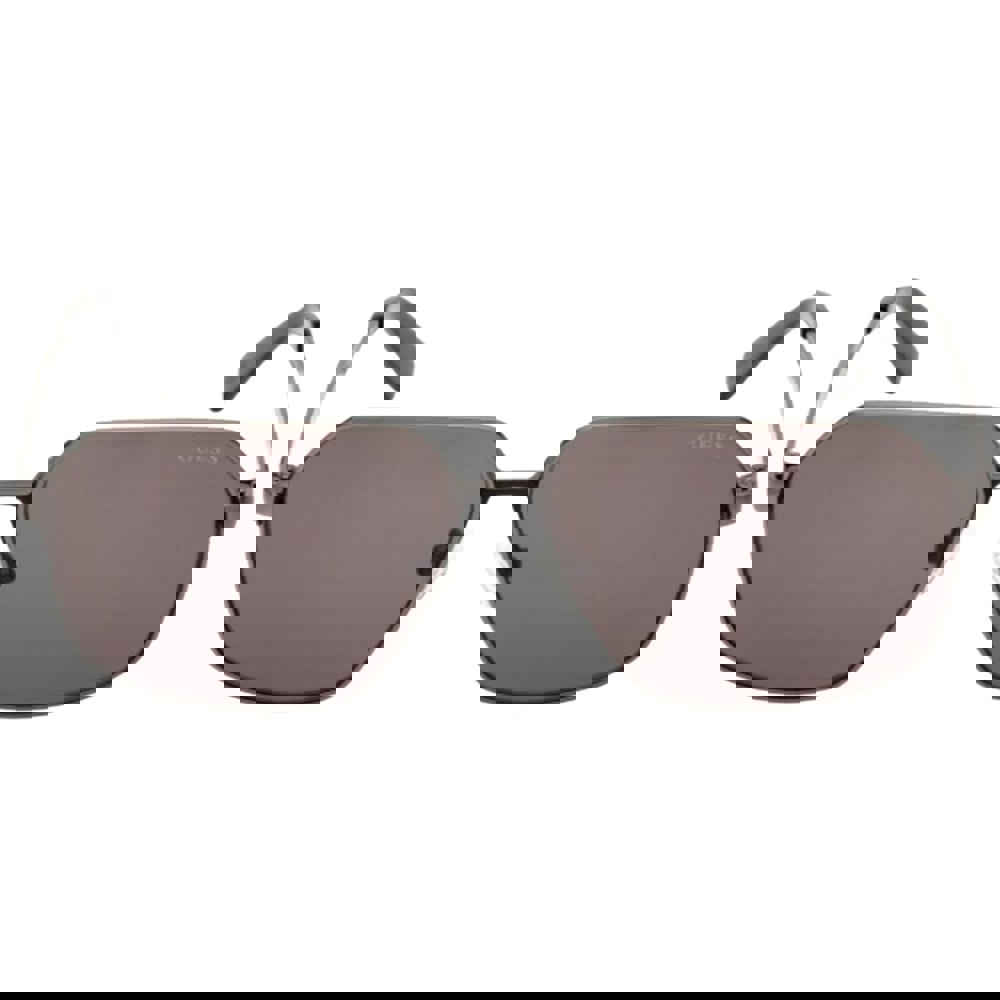 Guess Smoke Lens Matte Gunmetal Silver Framed Sunglasses One Size