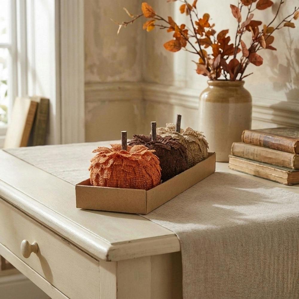Garden Greatness 3 Pack Autumnal Decorative Textured Pumpkin Set