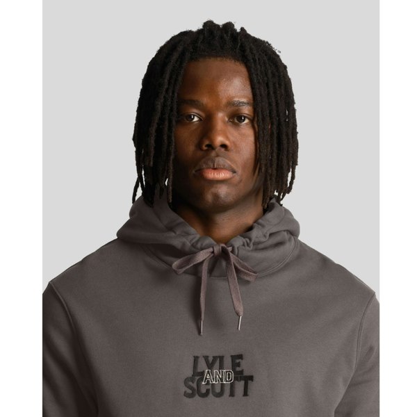 Lyle & Scott Embroidered Logo Pull-over Hoodie - Gunmetal