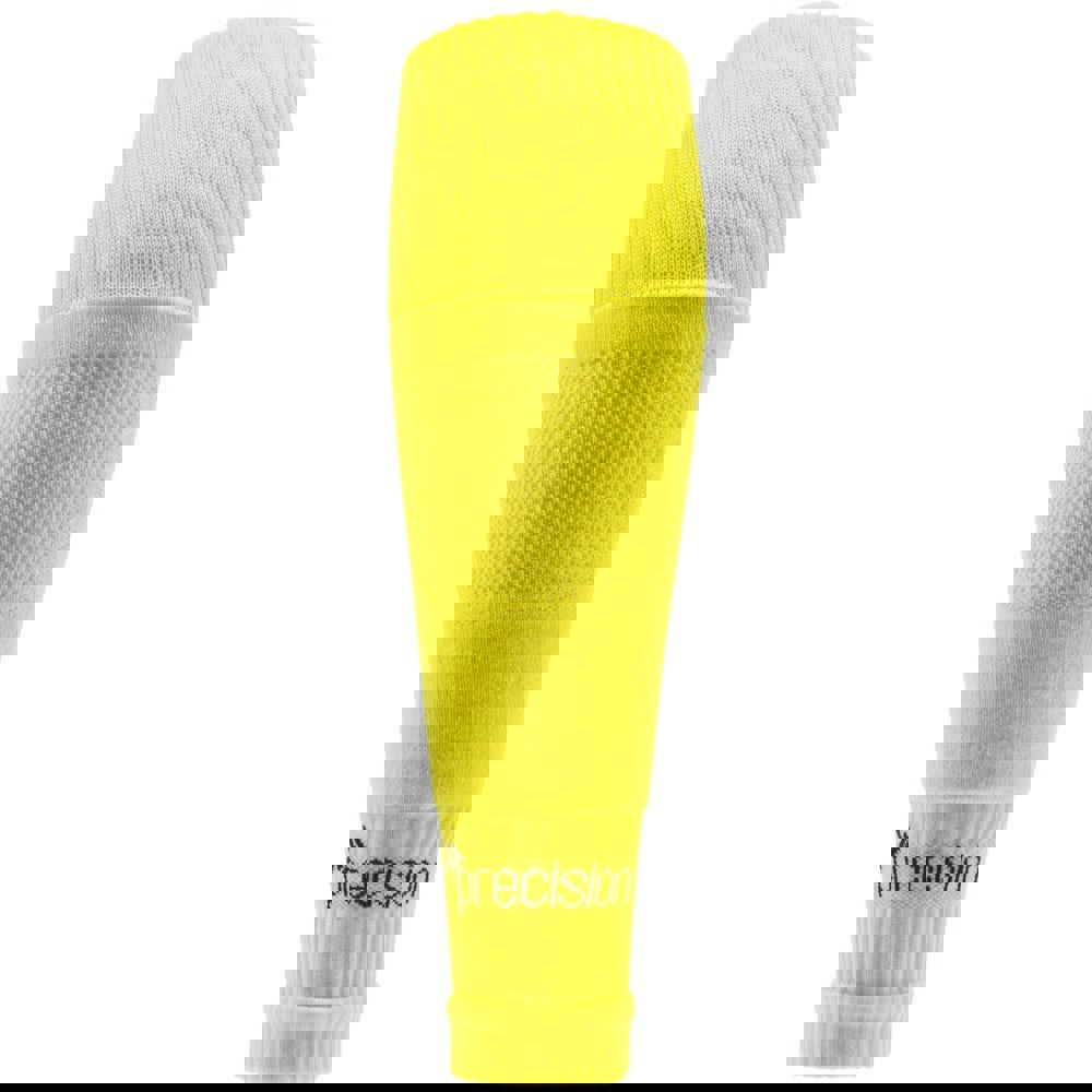 JUNIOR SIZE 12-6 Pro Footless Sleeve Football Socks - YELLOW - Stretch Fit 