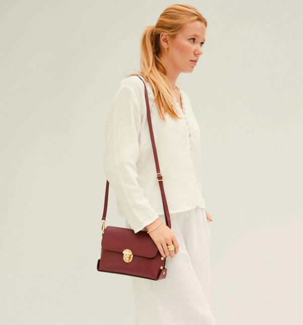 Apatchy London The Bloxsome Leather Crossbody Bag - Plum