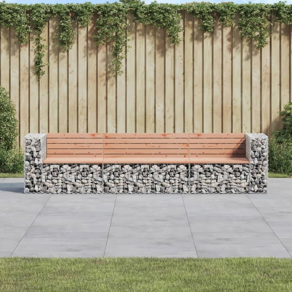 Berkfield Garden Bench Gabion Design 287x71x65.5 cm Solid Wood Douglas