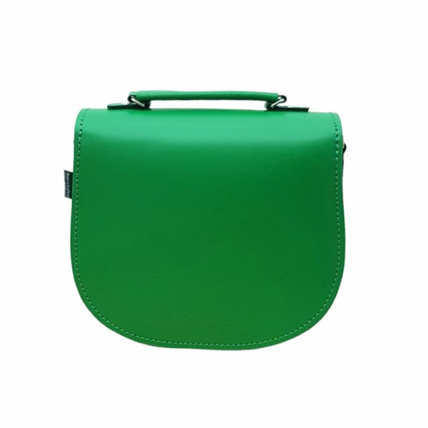 Zatchels Handmade Leather Twist Lock Saddle Bag - Green