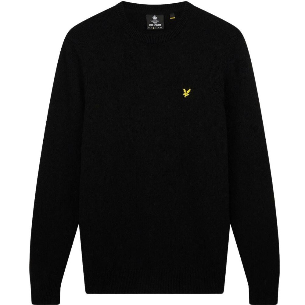 Lyle & Scott Crew Neck Lambswool Marl Blend Jumper - Jet Black