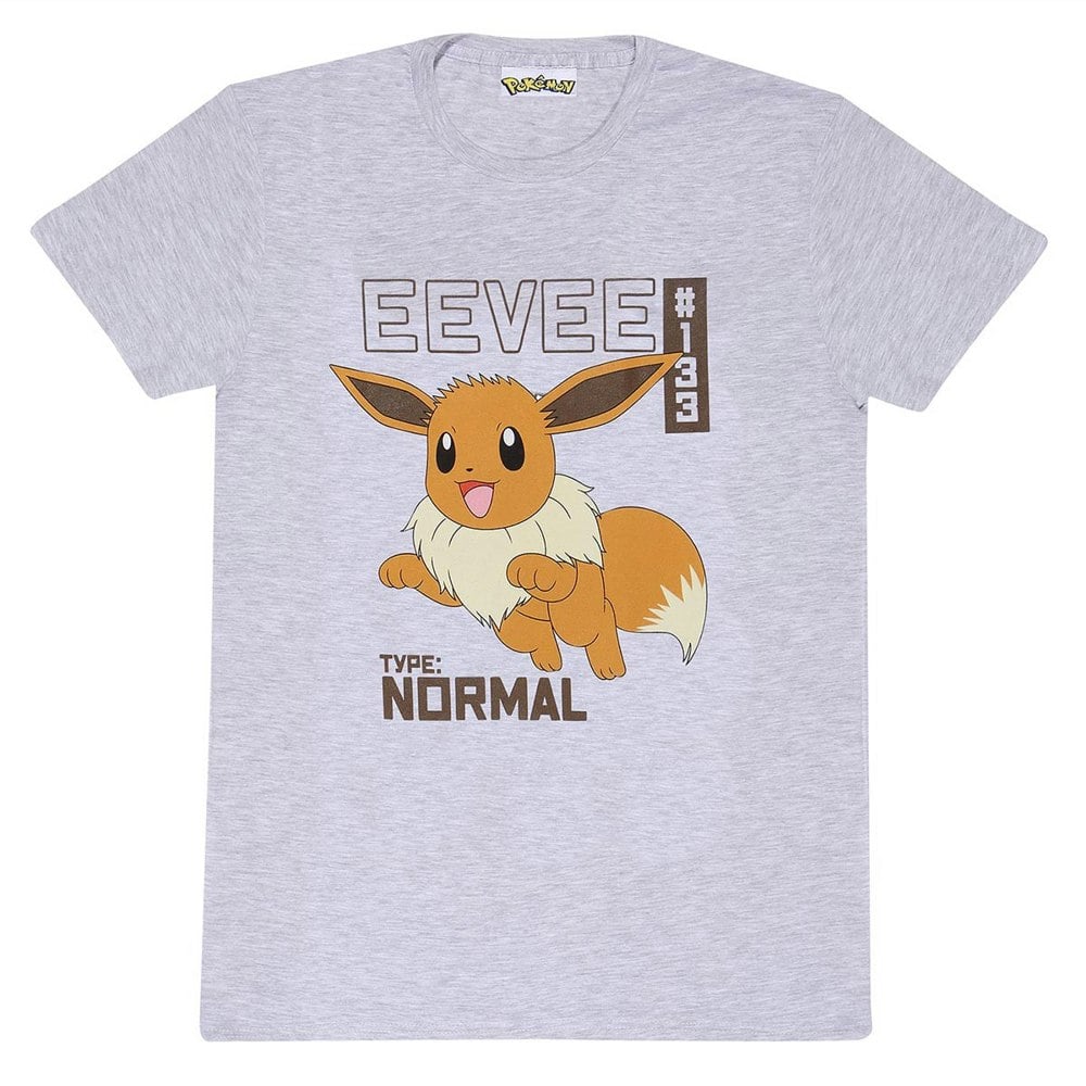 Pokemon Unisex Adult Eevee T-Shirt - Heather Grey