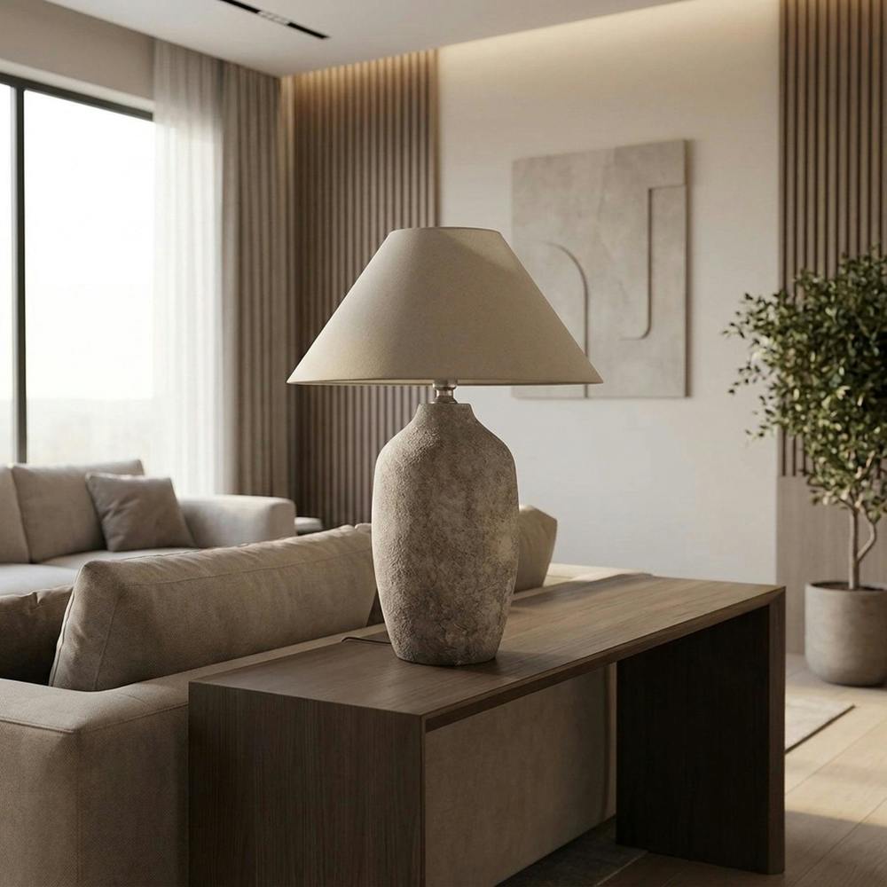 Garden Greatness Real Concrete Stone Table Lamp