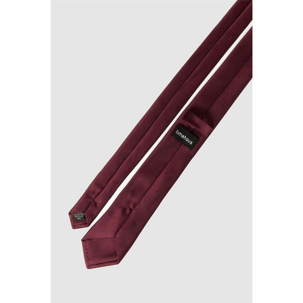 Limehaus Burgundy Satin Slim Tie