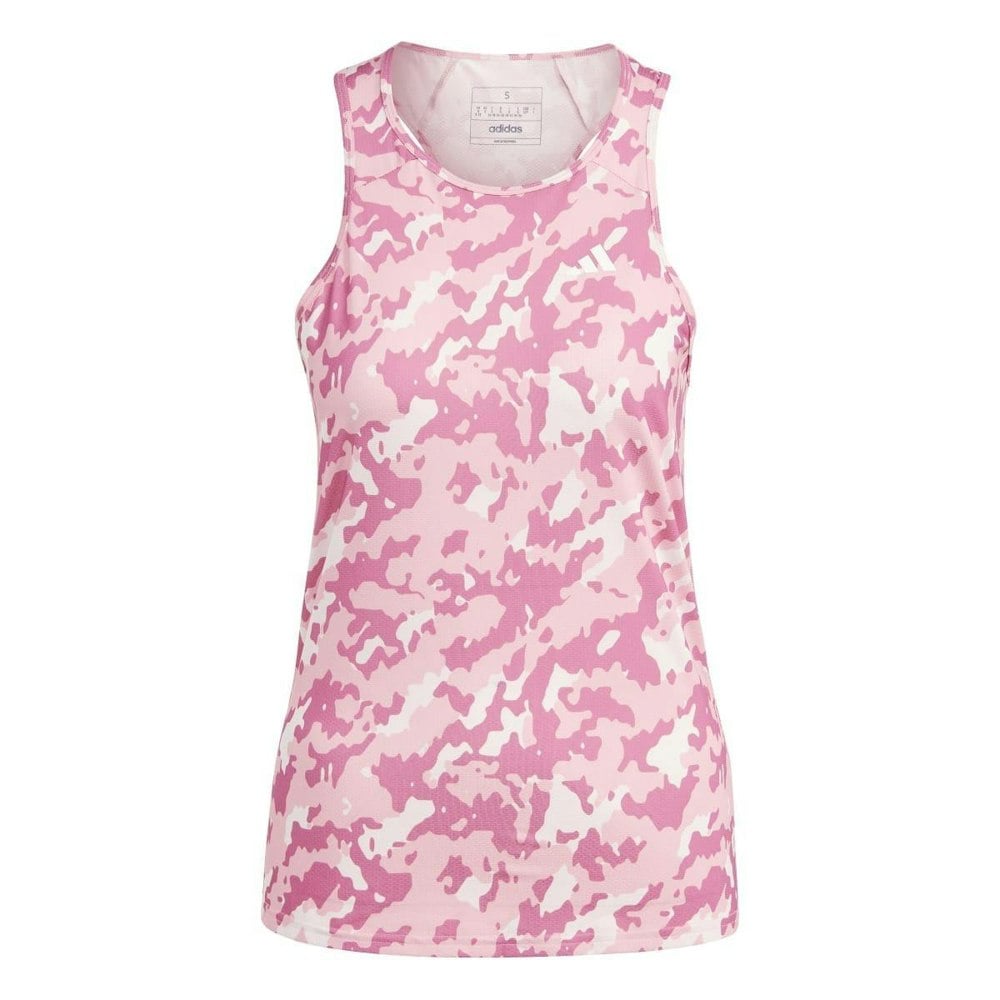 Adidas Womens Own The Run Camo Running Tank Top - Pink