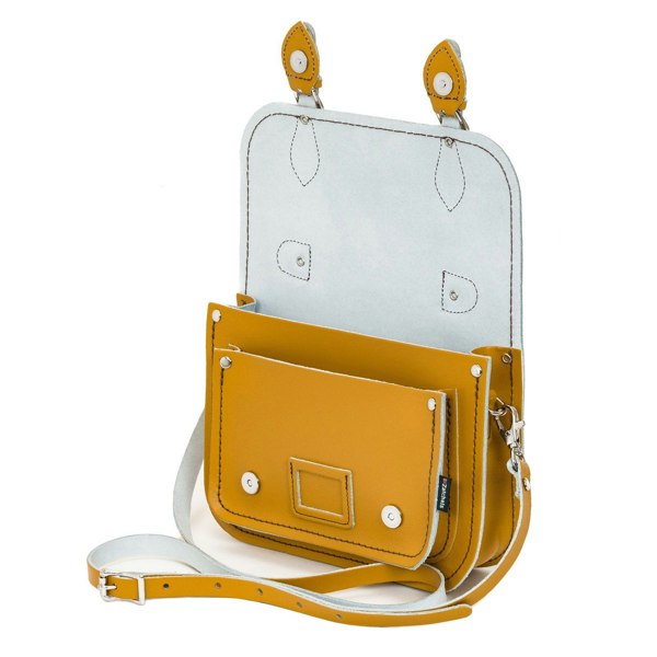 Yellow Ochre Leather Midi Satchel - Midi Satchel - Zatchels