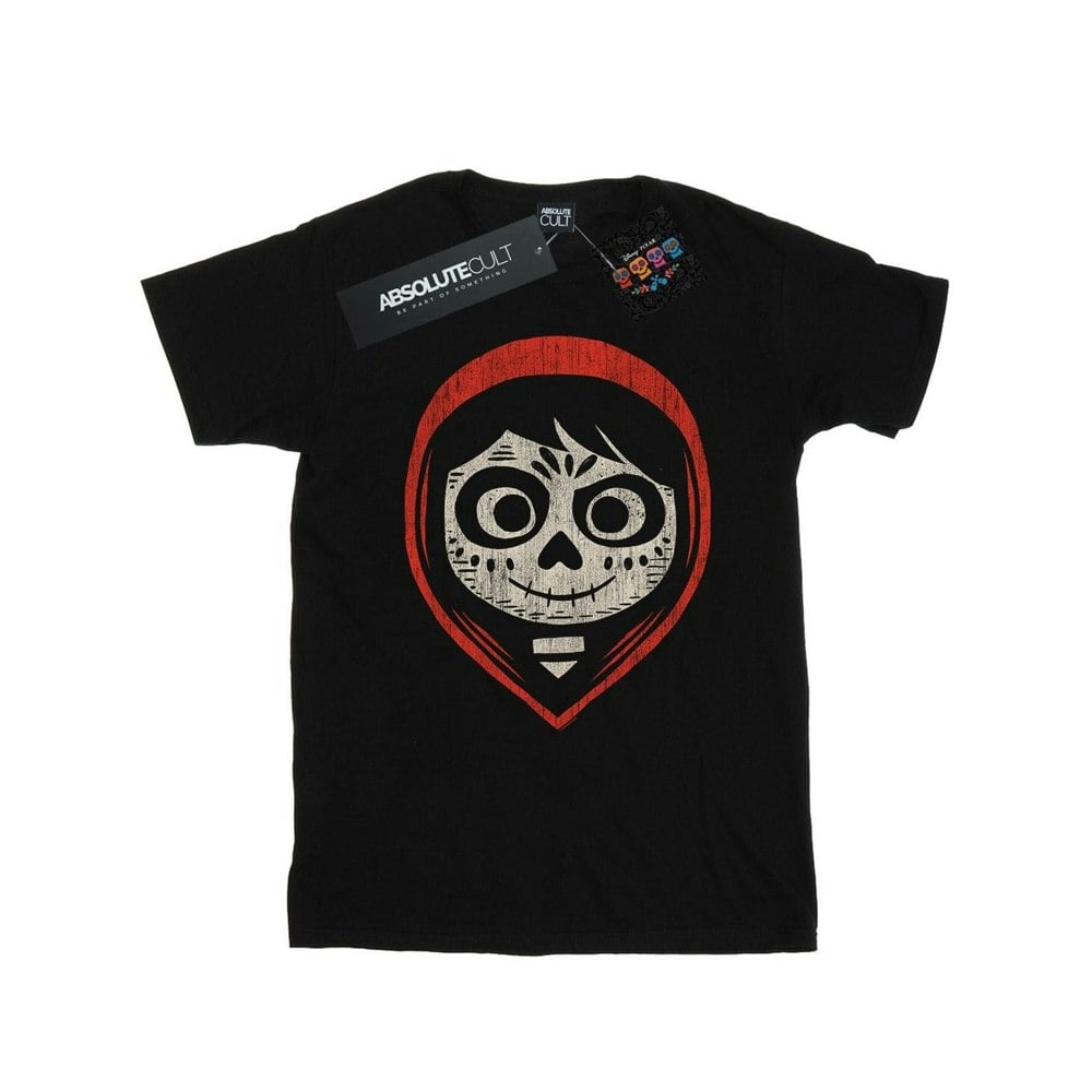 Disney Mens Coco Miguel Skeleton Face Hood T-Shirt - Black