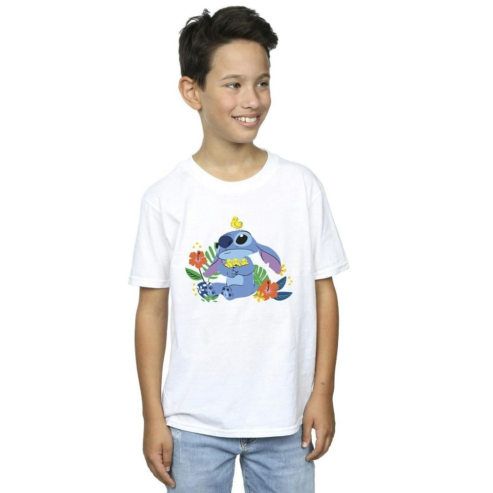 Disney Boys Lilo & Stitch Birds T-Shirt - White