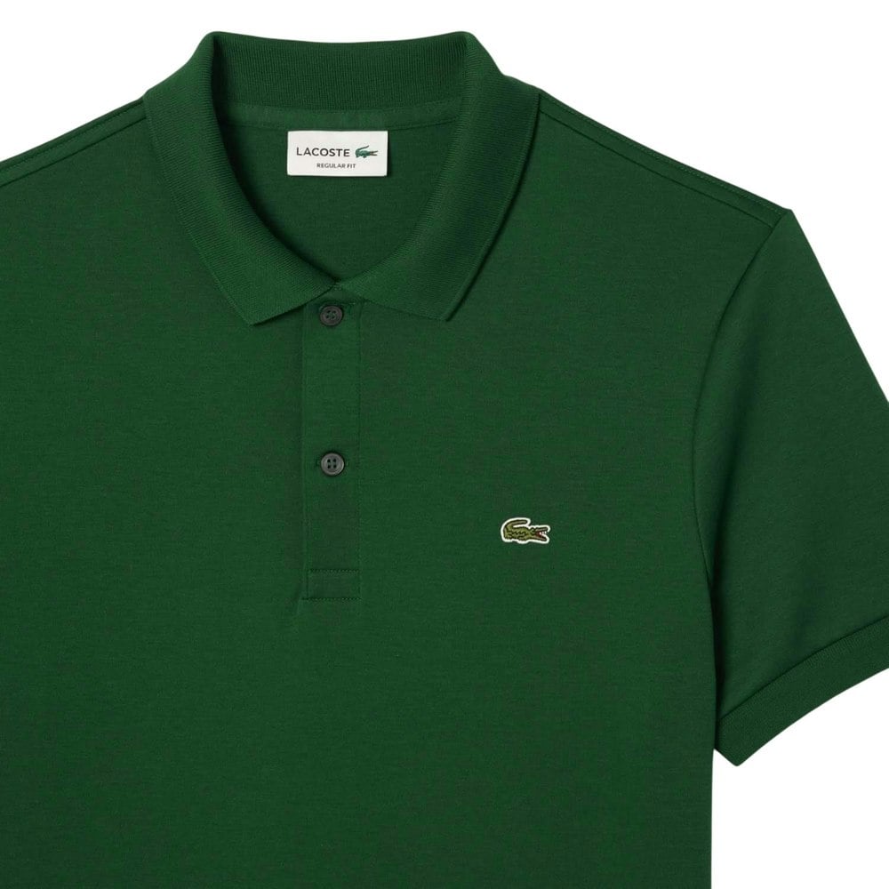Lacoste Mens Pima Cotton Regular Polo Shirt - Green