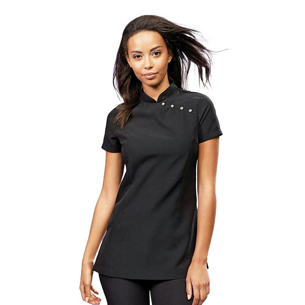 Premier Ladies/Womens *Mika* Tunic / Health Beauty & Spa / Workwear (Pack of 2) - Black