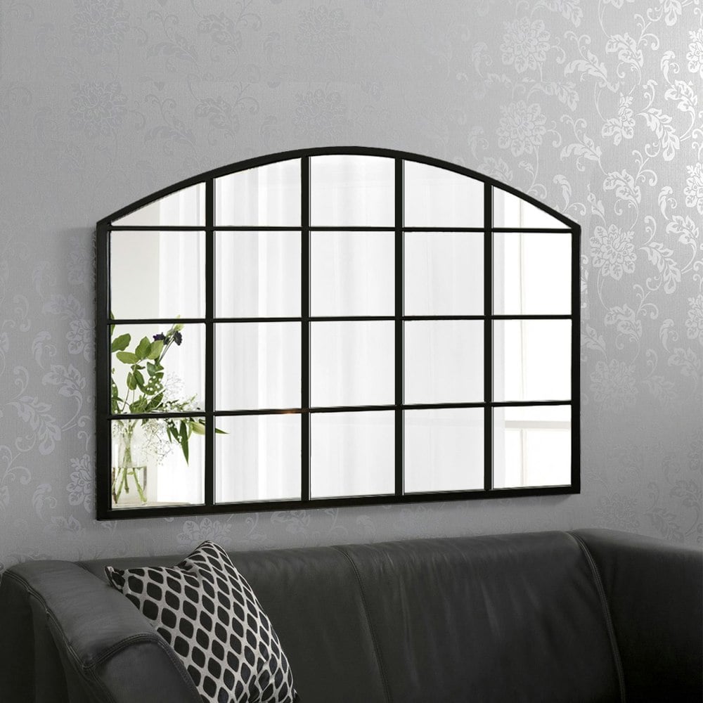 Exclusive Mirrors Hadleigh Large Metal Arch Window Mirror 120cm x 80cm