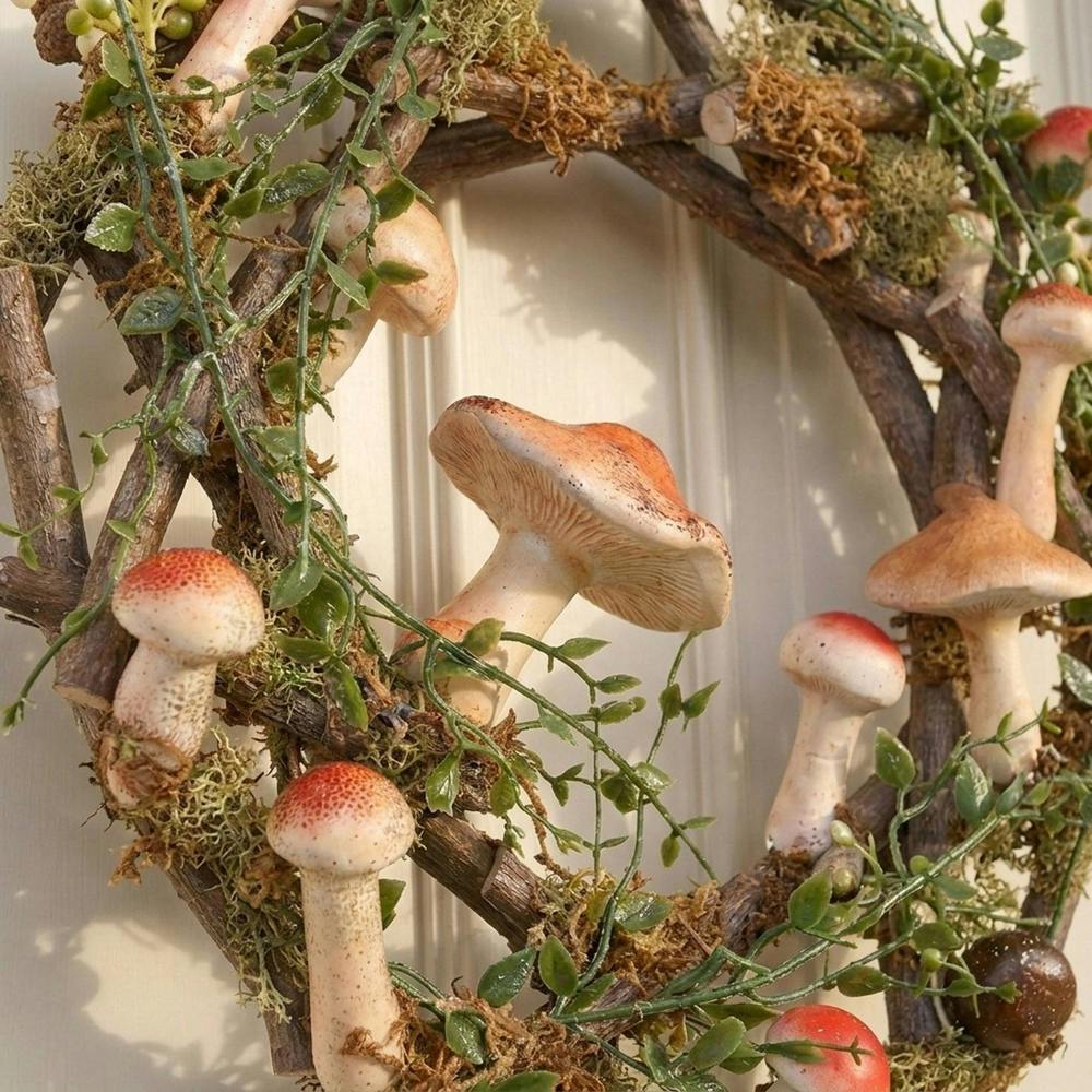 Garden Greatness Woodland Mushroom Decorative Wreath