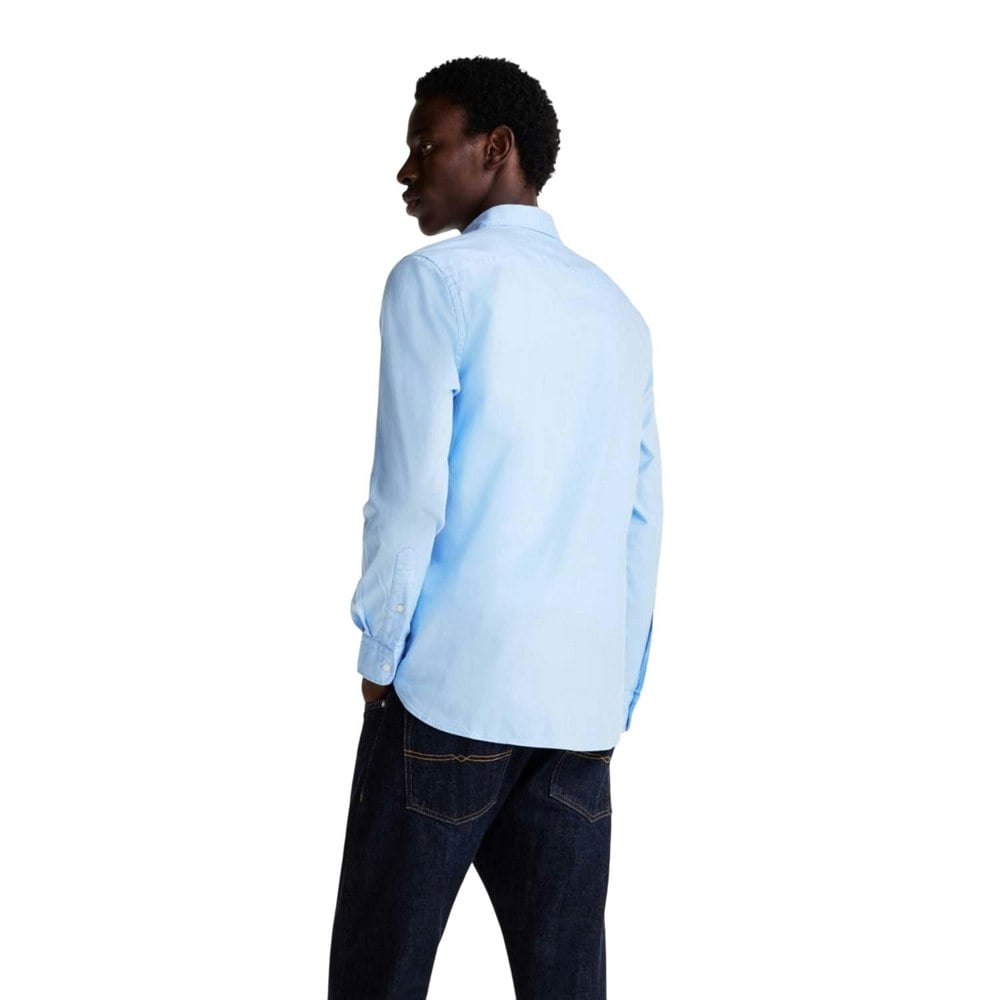 Tommy Hilfiger Mens Embroidered Logo Regular Shirt - Vessel Blue