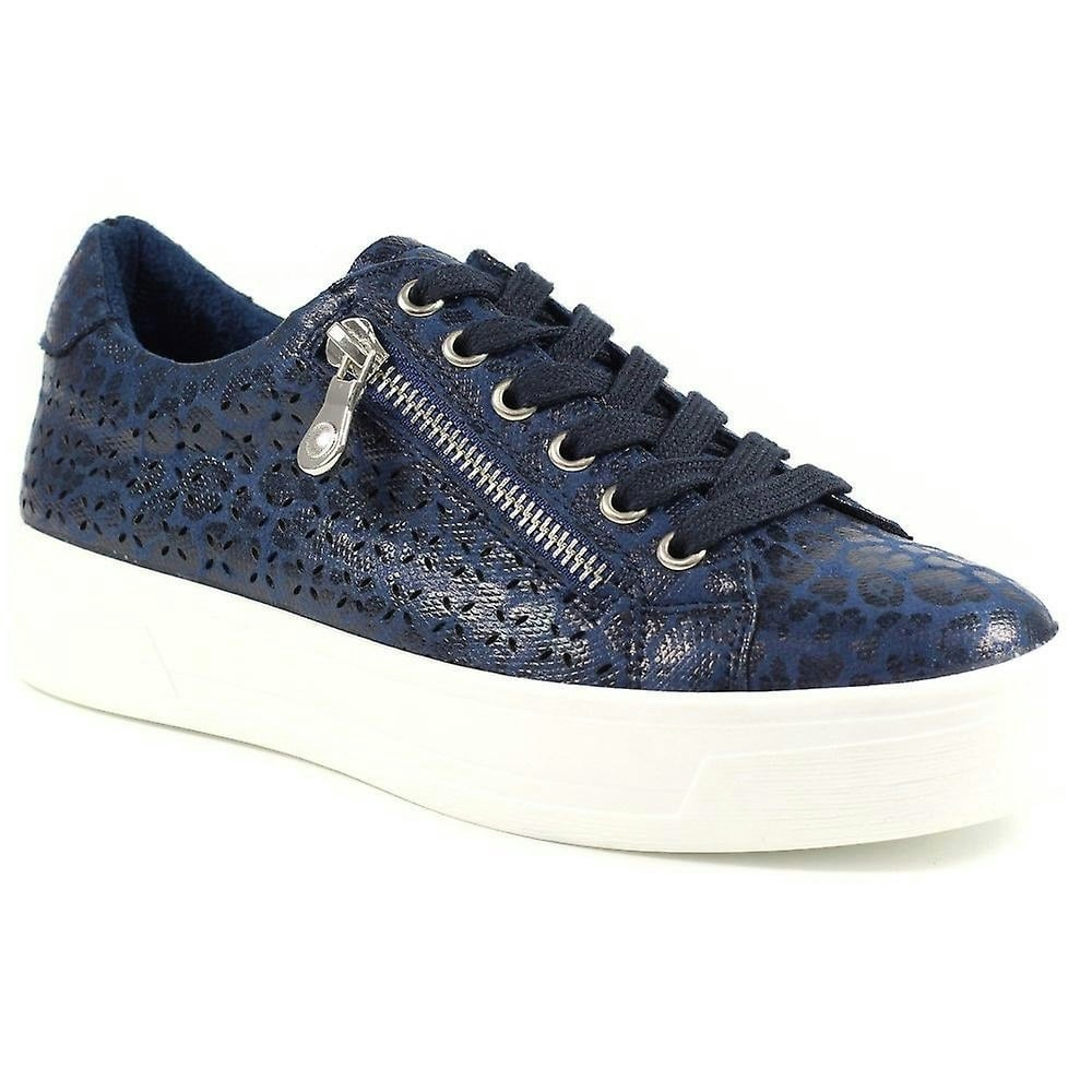 Lunar Womens Charm Leopard Print Trainers - Blue