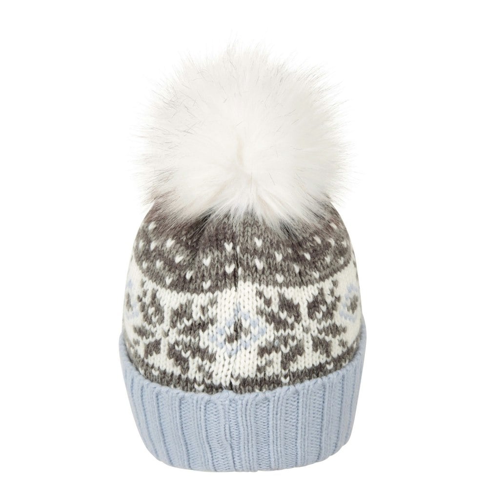 Mountain Warehouse Women's Fair Isle Pom Pom Beanie - Grey