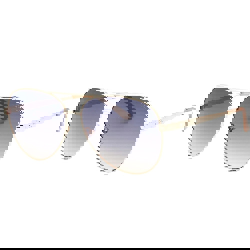 Guess Gradient Blue Lensed Shiny Rose Gold Sunglasses