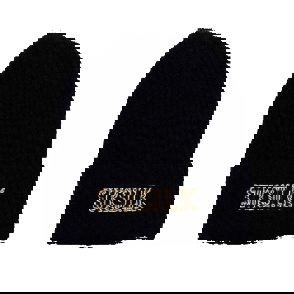 SikSilk Core Embroidered Logo Beanie - Black