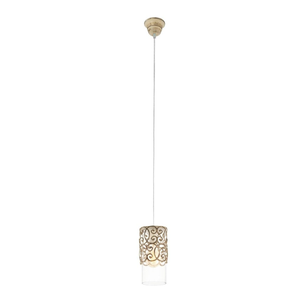 EGLO Single Pendant Light E27 Brown CARDIGAN