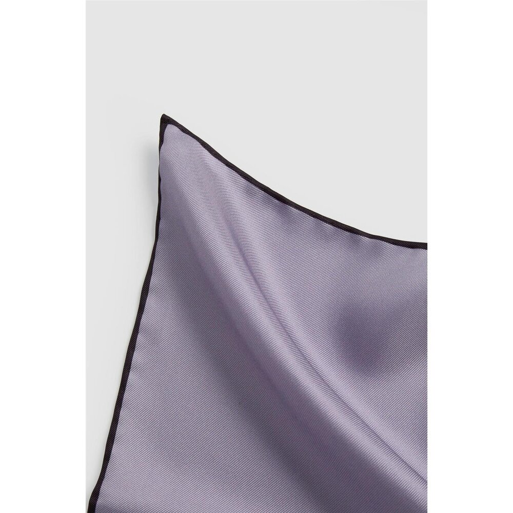 Alexandre Silver Alexandre Mauve Silk Pocket Square