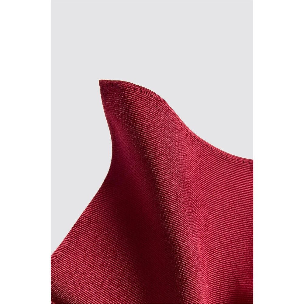 Alexandre Silver Alexandre Red Silk Twill Pocket Square
