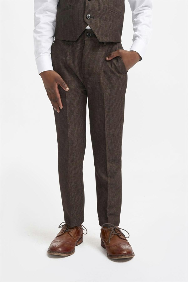 Caridi Brown Boys Trousers Front