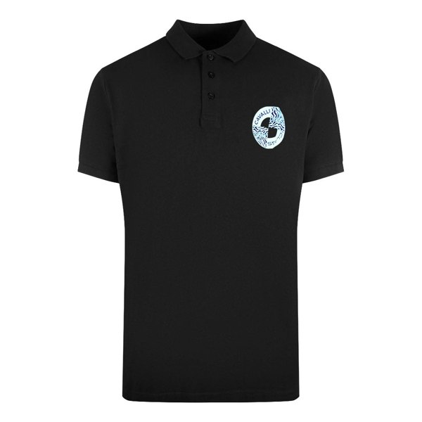 Cavalli Class Circle Logo Black Polo Shirt M