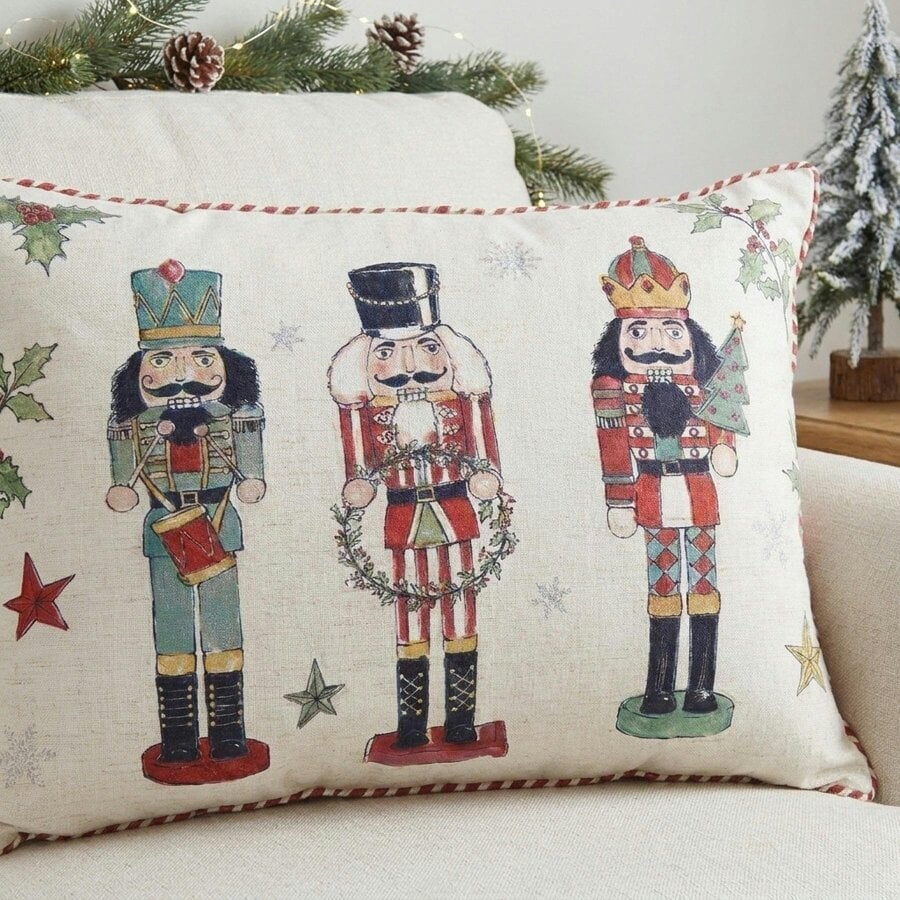 Garden Greatness Festive Nutcracker Decorative Cushion