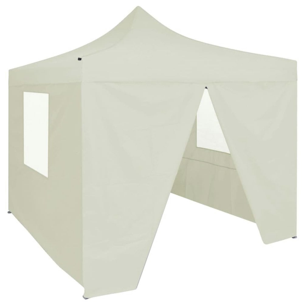 Berkfield Professional Folding Party Tent with 4 Sidewalls 2x2 m Steel Cream