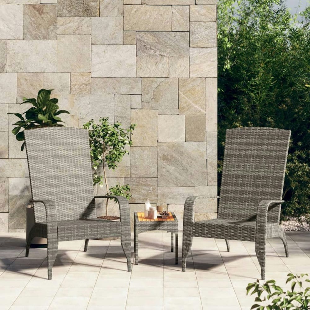 Berkfield Garden Adirondack Chair Grey Poly Rattan