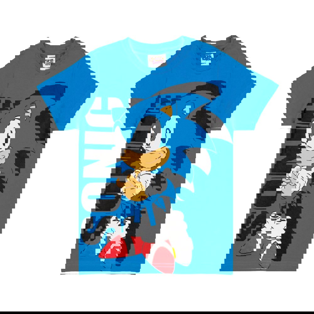 Sonic The Hedgehog Boys Cartoon Character T-Shirt - Blue