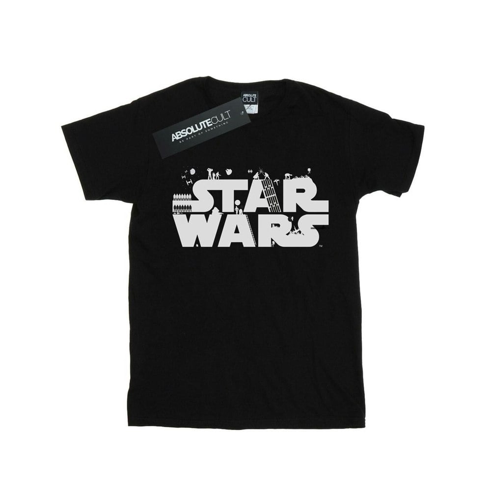 Star Wars Mens Minimalist Logo T-Shirt - Black