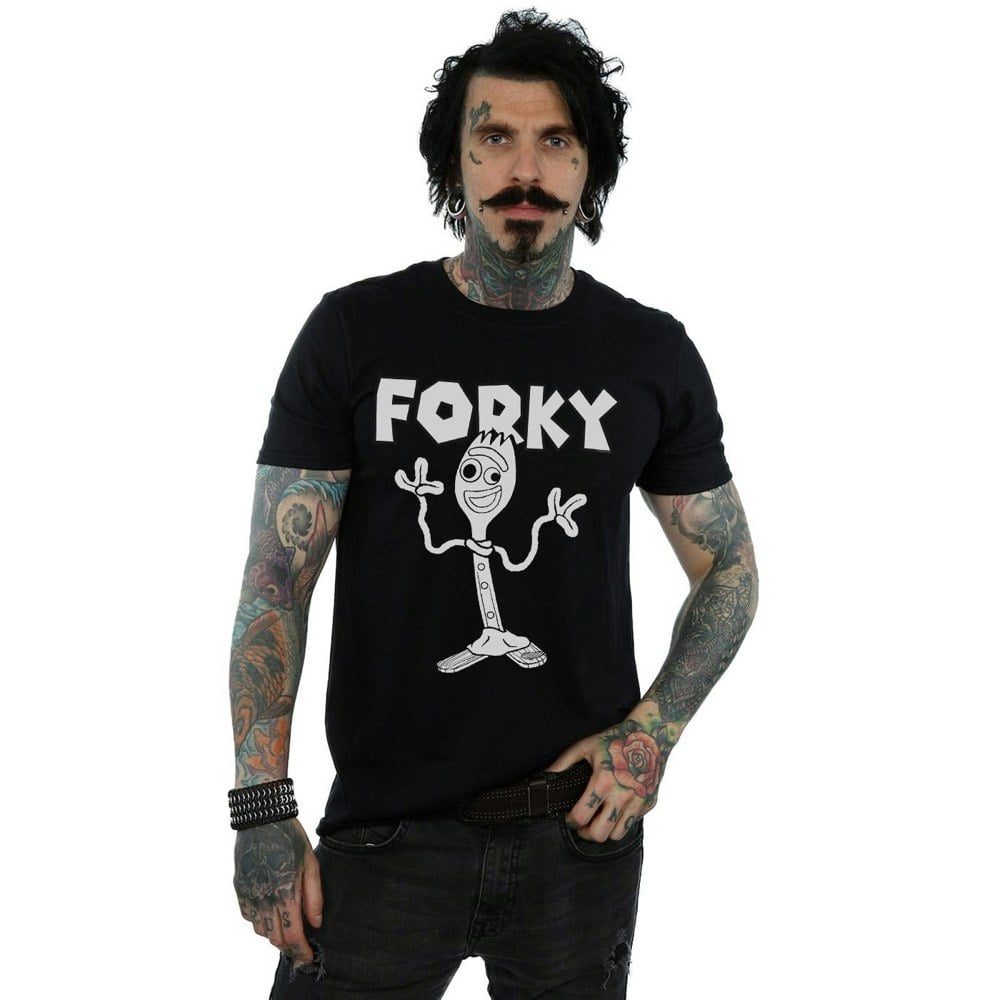 Disney Mens Toy Story 4 Forky T-Shirt - Black