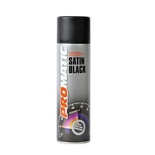 Promatic 2X Promatic Satin Black Spray Paint 500ml