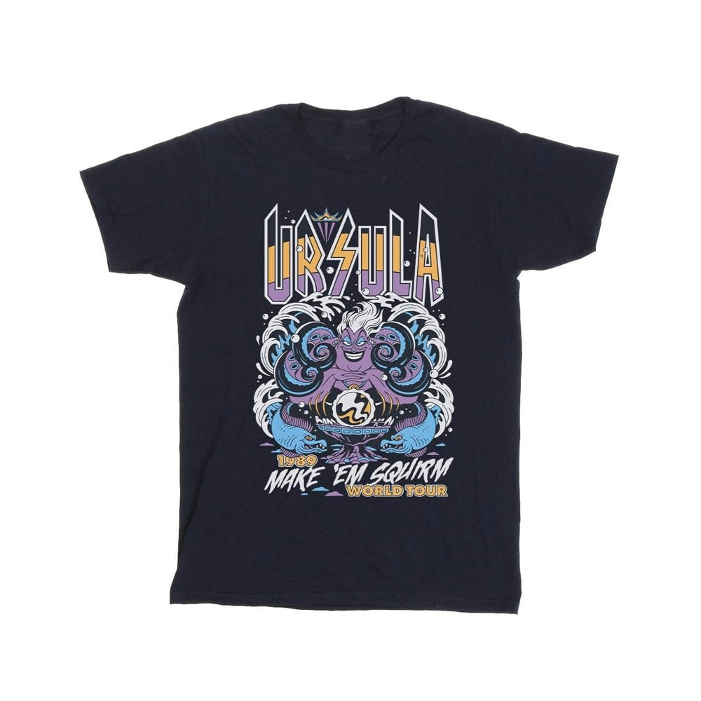 Disney Mens Villains Ursula Make Em Squirm T-Shirt - Navy Blue